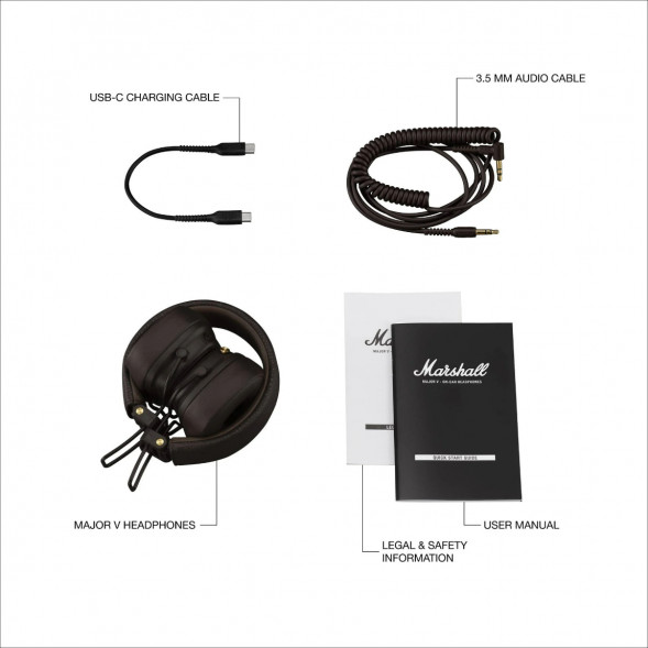 Беспроводные наушники Marshall Major V, коричневый в Саранске