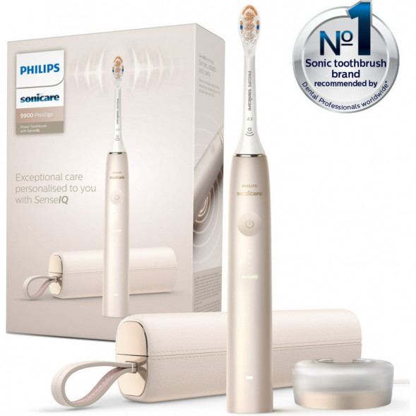 Звуковая зубная щетка Philips Sonicare 9900 Prestige HX9992, золотистое шампанское в Саранске