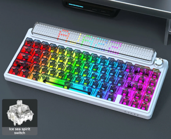 Беспроводная игровая механическая клавиатура Ajazz Pixel 68, 8K, Hot-Swap, RGB, с матричным LED экраном в Саранске