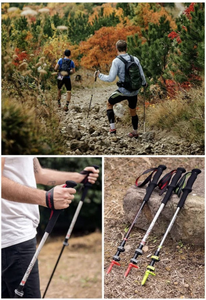 Треккинговая палка Naturehike 135 см, 1 шт., белый/красный в Саранске
