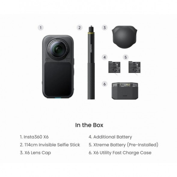 Экшн-камера Insta360 X6 Essentials Bundle, Black в Саранске