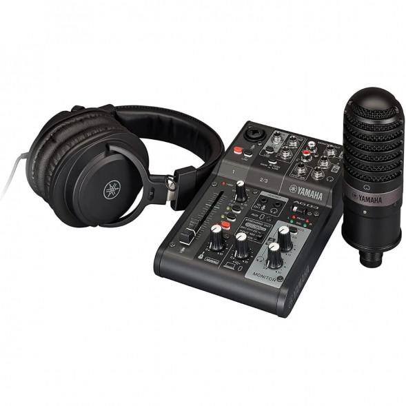 Микшер для стриминга Yamaha AG03MK2 LSPK Live Stream Black с аксессуарами в Саранске