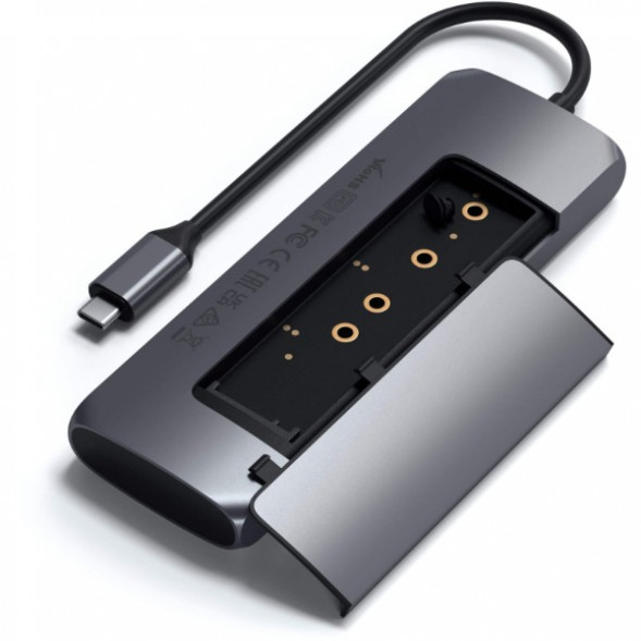Док-станция Satechi USB-C Hybrid Multiport Adapter (with SSD Enclosure M.2 SATA, 2xUSB 3.1, USB Type-C, HDMI), Серый ST-UCHSEM в Саранске